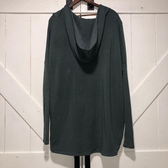 ATHLETA Purana Wrap Womens Medium Gray Green Oversized Sweatshirt Hoodie Flowy - Picture 3 of 14